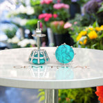 Load image into Gallery viewer, Ocean Kissed: Round Turquoise Stud Earrings.
