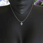 Load image into Gallery viewer, Graceful Waters: Classic Solitaire Oval Aquamarine Pendant Necklace
