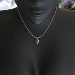 Load image into Gallery viewer, Cool Radiance Oval Cut Cyan Blue Moissanite Solitaire Pendant Necklace
