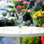 Load image into Gallery viewer, Graceful Waters: Classic Solitaire Oval Aquamarine Pendant Necklace
