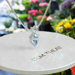 Load image into Gallery viewer, Graceful Waters: Classic Solitaire Oval Aquamarine Pendant Necklace
