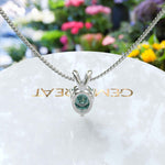 Load image into Gallery viewer, Cool Radiance Oval Cut Cyan Blue Moissanite Solitaire Pendant Necklace
