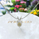 Load image into Gallery viewer, Sunlit Sparkle: Capture the Glow with an Oval Cut Yellow Moissanite Solitaire Pendant Necklace
