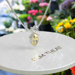 Load image into Gallery viewer, Sunlit Sparkle: Capture the Glow with an Oval Cut Yellow Moissanite Solitaire Pendant Necklace
