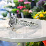 Load image into Gallery viewer, Sleek Oval Cut Gray Moissanite Engagement Ring - Modern Elegance
