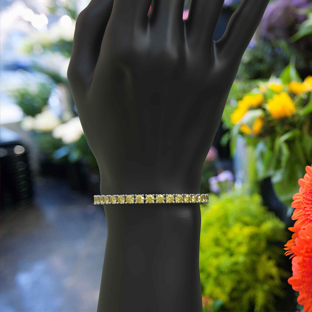 Luxurious 16.0ct Yellow Sapphire Tennis Bracelet with 5.0mm Stones