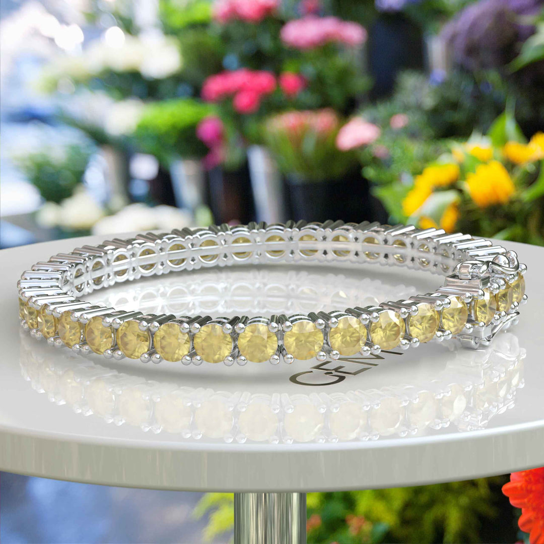 Luxurious 16.0ct Yellow Sapphire Tennis Bracelet with 5.0mm Stones