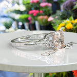 Load image into Gallery viewer, Celtic Dreamscape: Brilliant Round Morganite Solitaire Ring
