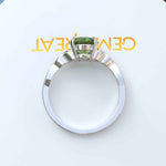 Load image into Gallery viewer, Green Gem Enigma: Round Peridot Solitaire in Celtic Silver Setting
