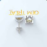 Load image into Gallery viewer, Golden Radiance: Bezel Set Yellow Moissanite Princess Cut Stud Earrings.
