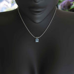 Load image into Gallery viewer, Bespoke Luxury: Cushion Cut Blue Moissanite Solitaire Pendant Necklace Masterpiece
