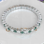 Load image into Gallery viewer, Jewel Harmony, Alternating 5.0mm Green Emerald and Moissanite Tennis Bracelet
