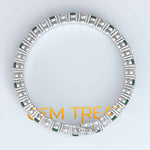 Load image into Gallery viewer, Jewel Harmony, Alternating 5.0mm Green Emerald and Moissanite Tennis Bracelet
