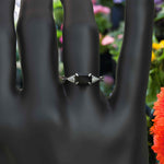 Load image into Gallery viewer, Dark Gem Allure: Emerald Cut 1.5ct Black Onyx Silver Ring with Artfully Twisted Shank
