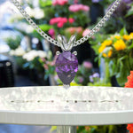 Load image into Gallery viewer, Jeweled Elegance Unleashed: Pear Cut Amethyst Stars in Our Solitaire Pendant Necklace Collection
