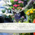 Load image into Gallery viewer, Graceful Allure: Pear Cut Blue Sapphire Solitaire Pendant Necklace Masterpiece
