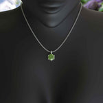 Load image into Gallery viewer, Jeweled Symphony: A Round Peridot Solitaire Pendant Necklace Awaits
