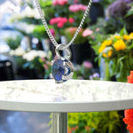 Load image into Gallery viewer, Blue Haven: A Tranquil Solitaire Round London Blue Topaz Pendant Necklace, Ocean&#39;s Embrace
