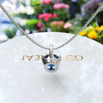 Load image into Gallery viewer, Blue Haven: A Tranquil Solitaire Round London Blue Topaz Pendant Necklace, Ocean&#39;s Embrace
