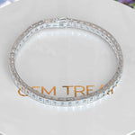 Load image into Gallery viewer, Ocean&#39;s Caress: Round Aquamarine Tennis Bracelet in Sterling Silver
