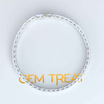 Load image into Gallery viewer, Ocean&#39;s Caress: Round Aquamarine Tennis Bracelet in Sterling Silver
