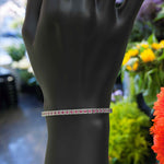 Load image into Gallery viewer, Elegance Unleashed: Round Pink Sapphire Tennis Bracelet Masterpiece
