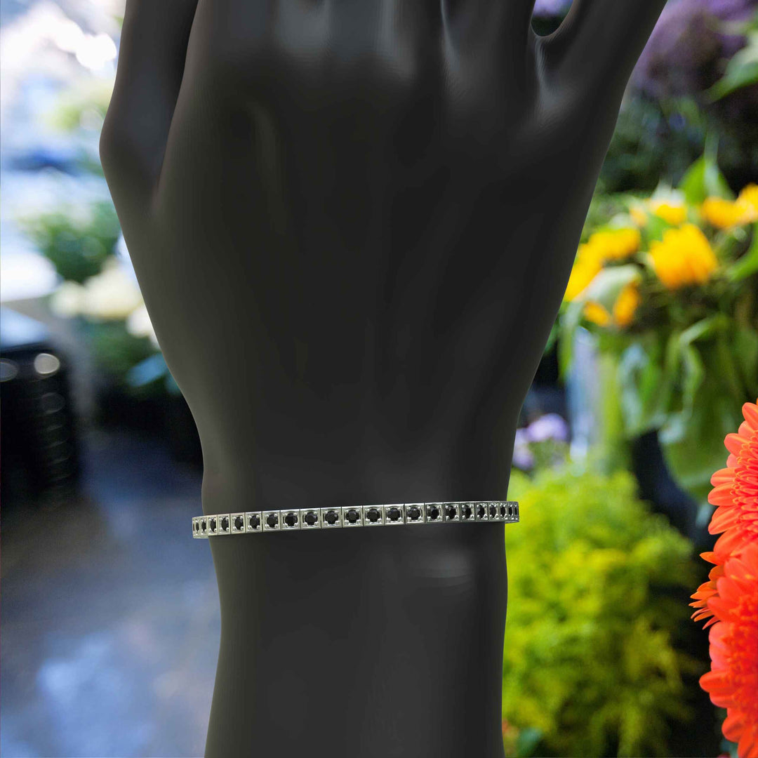 Ethereal Night: Captivating Black Onyx Tennis Bracelet Adornment