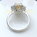 Load image into Gallery viewer, Sapphire Splendor: Floral Round Yellow Sapphire Halo Ring
