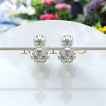 Load image into Gallery viewer, Spring Essence: Luminous Round Peridot Earrings in Elegant Drop Style.
