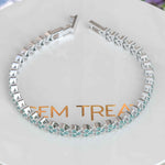 Load image into Gallery viewer, Glistening Sea: Cyan Moissanite Chain Bracelet Splendor
