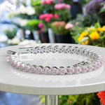 Load image into Gallery viewer, Pink Hues of Elegance: Unveiling the Rose Quartz Chain Bracelet
