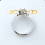 Load image into Gallery viewer, Harvest Glow: Pear-Shaped Yellow Moissanite Halo Engagement Ring in Timeless Silver Design
