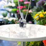 Load image into Gallery viewer, Classic Round Blue Sapphire Solitaire Pendant Necklace, a Touch of Elegance
