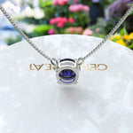 Load image into Gallery viewer, Classic Round Blue Sapphire Solitaire Pendant Necklace, a Touch of Elegance
