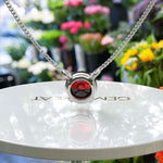 Load image into Gallery viewer, Classic Elegance: 2.0ct Round Garnet Pendant Necklace in Solitaire Setting
