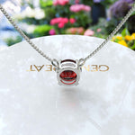 Load image into Gallery viewer, Classic Elegance: 2.0ct Round Garnet Pendant Necklace in Solitaire Setting
