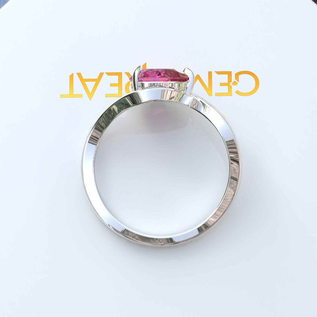 Elegance Redefined: Dive into the Halo Pear Cut Pink Sapphire Ring's Charm