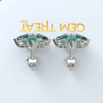 Load image into Gallery viewer, Garden Grace: Pear Cut Green Emerald Floral Style Earrings.
