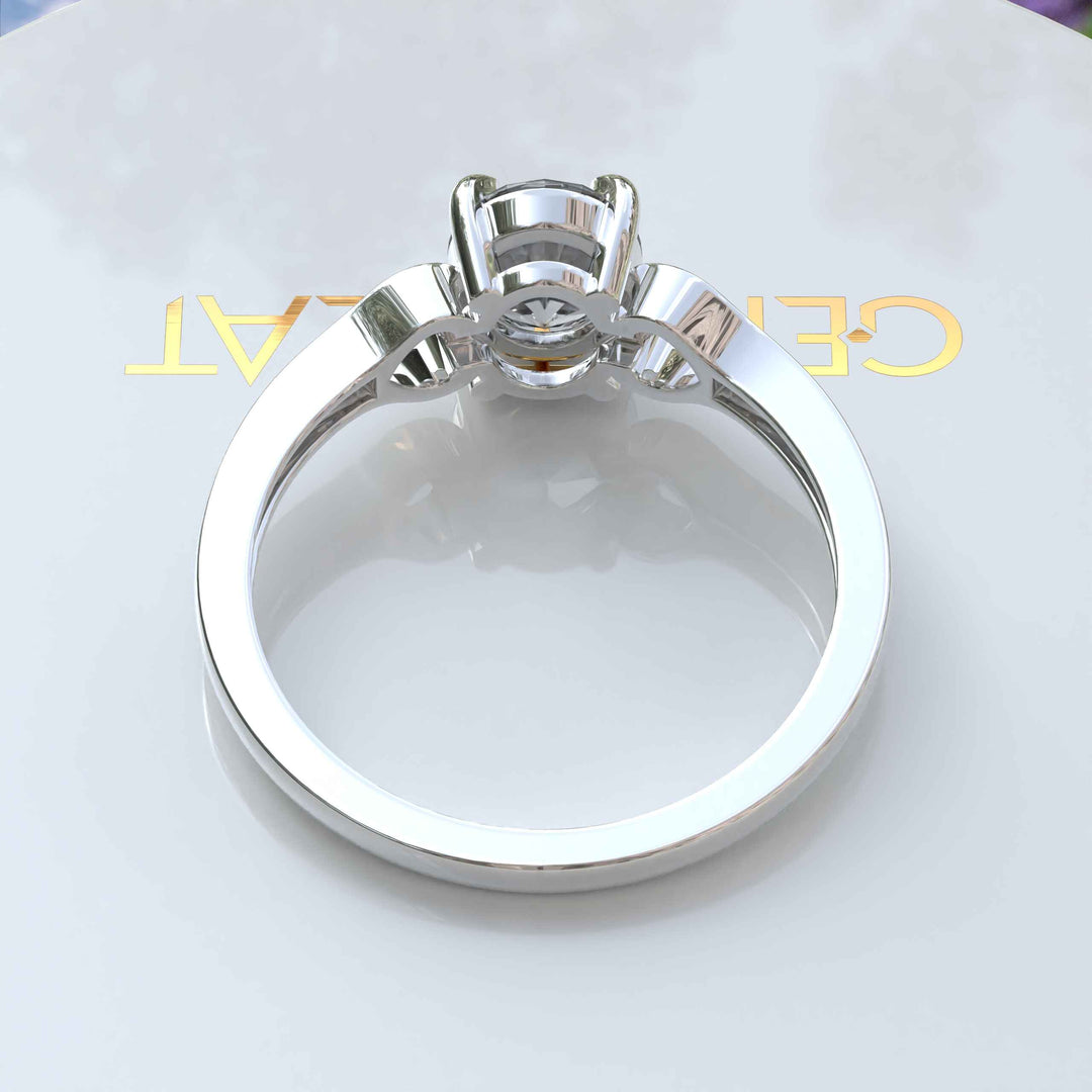 Exquisite 1ct Gray Moissanite: Oval Cut Solitaire Ring for Cherished Moments