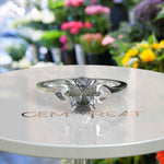 Load image into Gallery viewer, Exquisite 1ct Gray Moissanite: Oval Cut Solitaire Ring for Cherished Moments
