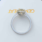 Load image into Gallery viewer, Celebrate Love with a Luminous 2ct Round Yellow Moissanite Halo Ring
