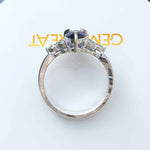 Load image into Gallery viewer, Timeless Love Story: Pear Blue Sapphire Wedding Set &amp; Marquise Moissanite Details
