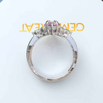 Load image into Gallery viewer, Whimsical Romance: Kite Cut Pink Sapphire Wedding Set with Marquise Moissanite Details
