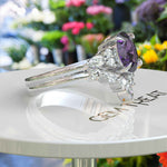 Load image into Gallery viewer, Purple Passion: Oval Amethyst Wedding Set with Delicate Marquise Accents
