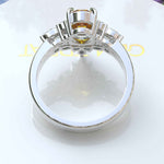 Load image into Gallery viewer, Golden Horizon: Oval Citrine Wedding Ring Set with Marquise Moissanite Accents in Silver
