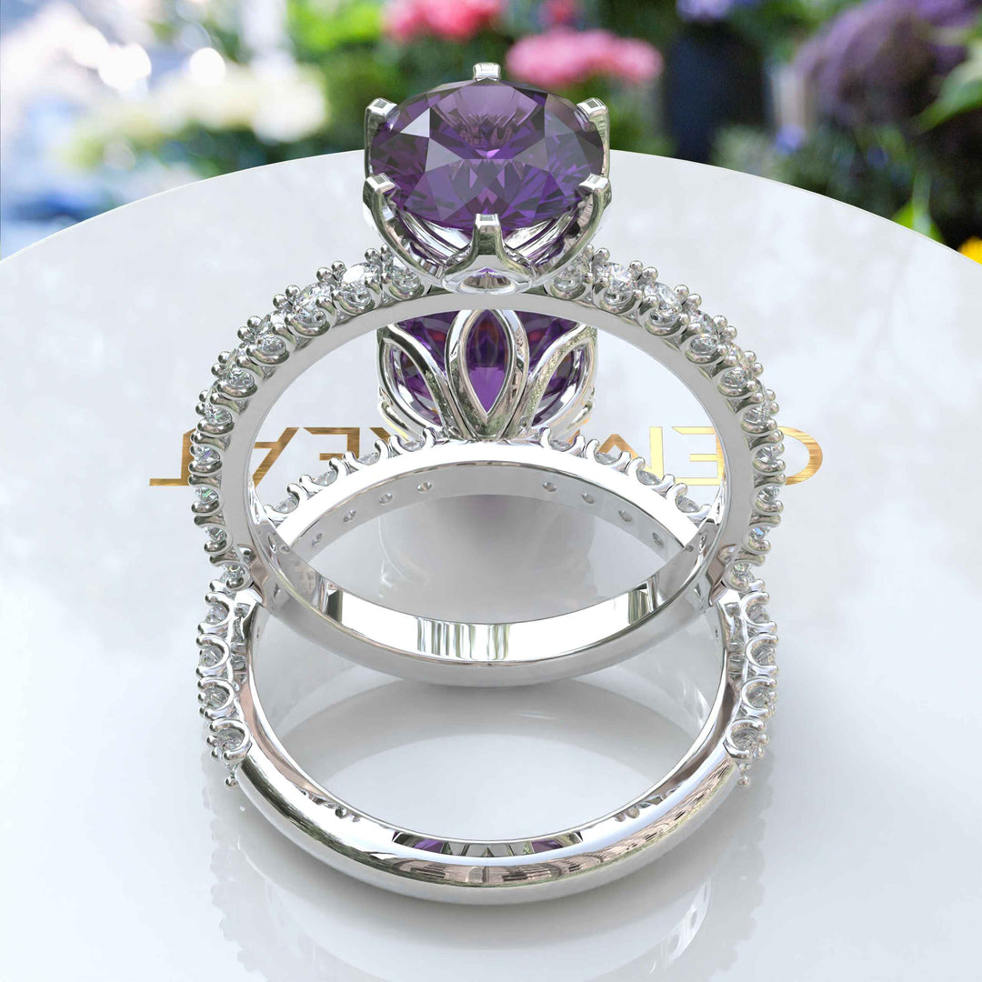 Timeless Classic Round Amethyst Ring in Elegant Setting