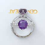 Load image into Gallery viewer, Timeless Classic Round Amethyst Ring in Elegant Setting
