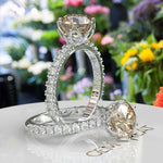 Load image into Gallery viewer, Golden Era Sparkle: Champagne Moissanite in Classic Old European Cut Engagement Ring
