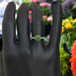 Load image into Gallery viewer, Classic Peridot Engagement Ring with Moissanite Under-Halo Sparkle
