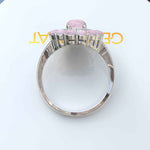 Load image into Gallery viewer, Enchanting Oval Rose Quartz Ring, Encircled by Moissanite and Rose Quartz Double Halo
